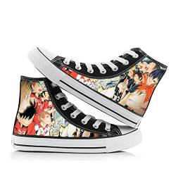 Anime Haikyuu Canvas Schuhe Shoyo Hinata Tobio Kageyama High Top Schuhe Unisex Cartoon Print Schnür-Sneaker Casual Flats Sneaker, Typ 3, 36 2/3 EU von Xinchangda