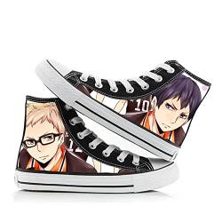 Anime Haikyuu Canvas Schuhe Shoyo Hinata Tobio Kageyama High Top Schuhe Unisex Cartoon Print Schnür-Sneaker Casual Flats Sneaker, Typ 5, 36 2/3 EU von Xinchangda