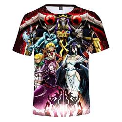Anime Overlord T Shirt Cartoon Charakter Druck Albedo Ainz Ooal Kleid Casual T Shirt Sommer Mode Kurzarm Rundhals Tops für Männer Frauen, Typ1, XXL von Xinchangda