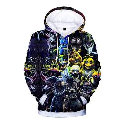 FNAF Kapuzenpullover für Kinder, 3D-Druck, Five Nights At Freddys Hoodies Nightmare Freddy Kostüm Pullover Sweatjacke für Jungen Mädchen Gr. 140 cm, Typ3 von Xinchangda