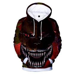 FNAF Kinder Erwachsene Hoodie Sweatshirt Five Nights Game Print Sweater Mode Anime Kordelzug Pullover Mantel für Jungen Mädchen, Typ 5, M von Xinchangda