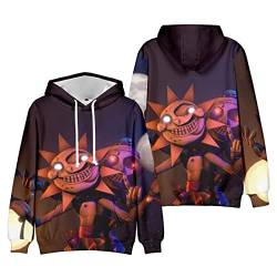 FNAF Security Breach Hoodie Sundrop Moondrop 3D Gedruckt Casual Pullover Five Nights Game Langarm Kordelzug Hoodies für Unisex, Typ 6, S von Xinchangda