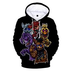 Five Nights Game Hoodies für Unsiex FNAF Pullover Hoodie Sweatshirt 3D Druck Langarm Kordelzug Hoodie mit Kängurutasche Hoodie, Typ 2, M von Xinchangda