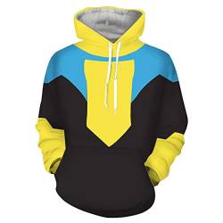 Invincible Mark Grayson Hoodie Unisex Anime Omni Man Atom Eve 3D Printed Pullover Sweatshirt Casual Long Sleeve Drawstring Hoodies mit Kängurutasche, Mark Grayson, XL von Xinchangda