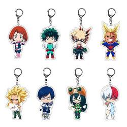 My Hero Academia Schlüsselanhänger Anime Izuku Midoriya Katsuki Bakugo Shoto Todoroki All Might Acryl Schlüsselanhänger Schlüsselanhänger Tasche Zubehör 8-teiliges Set, 8 Stück., 6 cm von Xinchangda