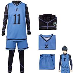 Xinchangda Anime Blue Lock Cosplay Kostüm, Sportswear Trikots Fußball Trainingsuniform Full Set Ärmelloses Trikot und Shorts für Jungen/Männer von Xinchangda