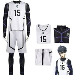 Xinchangda Anime Blue Lock Cosplay Kostüm Lsagi Yoichi Fußballtrikot Bachira Meguru Sportswear Uniform Erwachsene Full Set Trainingsanzug Halloween Cos Kostüm, Nr. 25 Weiß, XL von Xinchangda