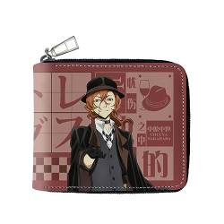 Xinchangda Bungo Stray Dogs Geldbörse 3D Druck PU Leder Anime Nakahara Chuuya Brieftaschen, Cartoon Dazai Osamu Brieftasche für Teenager Fans, Typ4, 12*10cm von Xinchangda