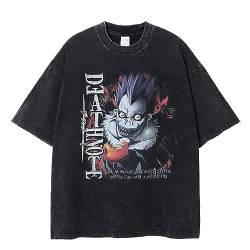 Xinchangda Death Note T Shirt, Anime Light Yagami/Misa Amane Cartoon 3D Graffiti Casual Fashion Loose Streetwear Top Short Sleeve Tees von Xinchangda