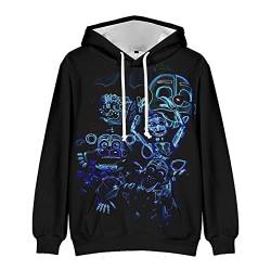 Xinchangda FNAF Hoodie 3D Druck Muster Pullover mit Kapuze Sweatshirt, Five Nights Casual Langarm Spiel Hoodies für Unisex von Xinchangda