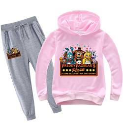 Xinchangda Fnaf Hoodie Hose Outfits Set Unisex Kinder Erwachsene Anime Cosplay Kostüm FNAF Sweatshirts Pullover Pullover Sport, h, 150 cm von Xinchangda