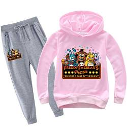 Xinchangda Fnaf Hoodie Hose Outfits Set Unisex Kinder Erwachsene Anime Cosplay Kostüm FNAF Sweatshirts Pullover Pullover Sport, h, 160 cm von Xinchangda