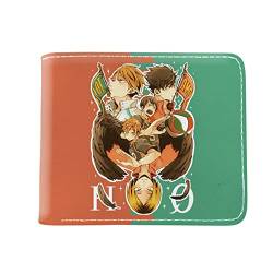 Xinchangda Haikyuu Geldbörse Anime Cartoon Gedruckt Münze Geldbörse Unisex PU Bifold Kurze Geldbörse ​Student Brieftasche mit Münzfach Kreditkarte ID Fenster, Typ8, 11.5x9.5x2cm, Münzbeutel von Xinchangda