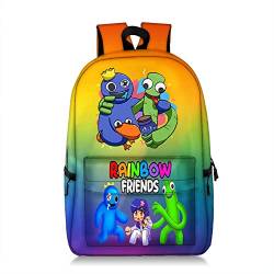 Xinchangda Rainbow Friends Rucksack mit Anime-Cartoon-Spiel, 3D-Druck, Schulrucksack, Schüler, leichter Laptop-Rucksack für Jungen und Mädchen, Cyan, Typ 5, 28 * 15 * 47cm von Xinchangda