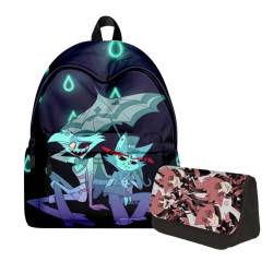 Xingchangda Anime Hazbin Hotel Rucksack, Angel Dust/Alastor Cartoon Rucksack Laptoptasche, 3D Gedruckt Graffiti Anime Schultasche für Schule, Reisen, Sport, Typ 17, 40*30*17cm, Schulranzen von Xinchangda