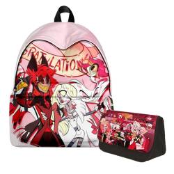 Xingchangda Anime Hazbin Hotel Rucksack, Angel Dust/Alastor Cartoon Rucksack Laptoptasche, 3D Gedruckt Graffiti Anime Schultasche für Schule, Reisen, Sport, Typ 19, 40*30*17cm, Schulranzen von Xinchangda