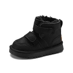 Winterschuhe Jungen Mädchen Bequem Warm Gefütterte Winterstiefel Kinder Stiefeletten Wasserdichte Schneestiefel Weichsohlen Schlupfstiefel 28-39 von Xinghuanhua