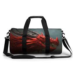 Sporttasche Roter Drache Reisetasche Wasserdicht Trainingstasche Schwimmtasche Weekender Für Mädchen Jungen 45x23x23cm von Xingruyun