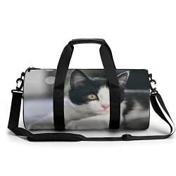 Sporttasche Süße Katze Reisetasche Wasserdicht Trainingstasche Schwimmtasche Weekender Für Mädchen Jungen 45x23x23cm von Xingruyun