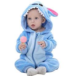 Junge Schlafsack Strampler Unisex Baby Overall Mit Kapuze Karikatur Pyjamas Schlafanzüge 0-24 Monate (Blau, 18-24 Monate) von XinlanStyles