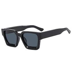 Xinlon 2 Stücke Sonnenbrille Retro, Sonnenbrille Retro Herren, Sonnenbrille Damen Eckig, Sonnenbrille Damen Groß Für Autofahren Angeln Golf Baseball Fashion Unisex Leichtgewicht UV400 Schutz (Schwarz) von Xinlon