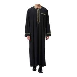 Xinvivion Muslim Herren Robes - Lange Ärmel islamisch Mittlerer Osten Dubai Thobe Saudi Arabien Ethnisch Dishdasha Kaftan Kandoura von Xinvivion