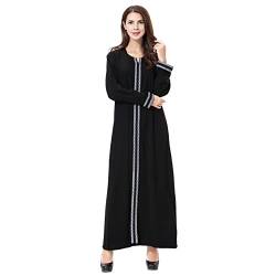 Xinvivion Muslimisches Maxikleid für Damen - Kirche Gebetskleidung Langarm Kaftan Arabische Robe Islamische Ethnische Kleidung (Nicht Enthalten Hijab) von Xinvivion