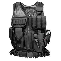 Xinwcang Erwachsene Taktische CS Feld Kampftraining Vest Funktionale Multitasche Militär Taktisch Weste Schwarz One Size von Xinwcang