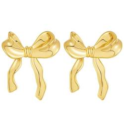 Bow Earrings,Ohrringe Gold,Gold Ohrstecker Ohrringe für Damen,Mode Schleifen Ohrringe für Damen,Stilvolles Schmuck Geschenk für Frauen und Mädchen von Xionghonglong