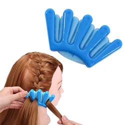 1PC Schwamm-Haar-Flechtmaschine-Multifunktionshaar flicht Werkzeug Französisch Twist Plait Haar Braider Palm Shaped DIY Hair Styling-Zubehör (blau) von Xiton