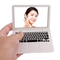 Xiton 1 stück laptop geformt kosmetikspiegel mini taschenspiegel tragbare kompakte kosmetikspiegel kosmetische schönheit werkzeug für die reise (weiß) von Xiton
