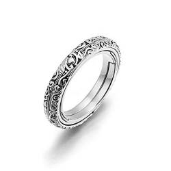 Xiton 1PC Astronomical Kugel Faltbare Kugel-Ring Drehbare Cosmic Finger-Ring-Retro- Weinlese-Paar-Ring-kreatives Geschenk für Liebhaber Paar (Silber, 6) von Xiton