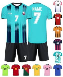 Xiuyours Fußball Trikot mit Namen Personalisiert Fussballtrikot für Kinder Jungen Herren Tshirt Personalisierte Fussball Geschenke Jungs, XS~6XL von Xiuyours