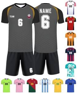 Xiuyours Fußball Trikot mit Namen Personalisiert Fussballtrikot für Kinder Jungen Herren Tshirt Personalisierte Fussball Geschenke Jungs, XS~6XL von Xiuyours