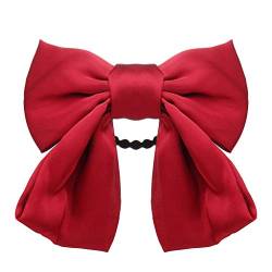 Mädchen Französisch Geschenke Clip Roter Kopfschmuck Haarnadelkopf Romantischer Schmuck Retro Schleife Haarspange Stoff Haarspangen von Xmiral