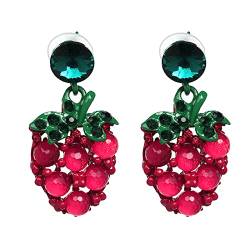 Realistische Frucht-Lebensmittel-Ohr-Ohrringe Lustige Erdbeer-Haken-Ohrringe Schönes dekoratives Schmuck-Geschenk für Frauen, Mädchen und Jugendliche Antiallergische Ohrringe von Xmiral