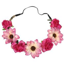 Xmiral Damen Stirnband Tuch Sonnenblume Rose Haarband Lady Frische Blume Portrait Foto Urlaub Hochzeitsband von Xmiral