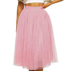 Xmiral Damen T黮lr鯿ke Elastische Taille Einfarbig Tutu Rock Party Petticoat(Rosa,XL) von Xmiral