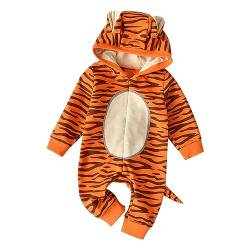 Xmiral Gruseliges orangefarbenes Tiger-Einteiler-Kostüm mit Kapuze und Schwanz für Kinder für Halloween-Partys Winter Body Jungs (A, 18-24 Months) von Xmiral