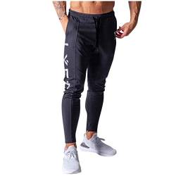 Xmiral Herren Jogginghose Modische und Bequeme Einfarbige Sporthose Slim Fit Männer Sporthose Fitness Hose Freizeithose Streetwear(a Marine,L) von Xmiral