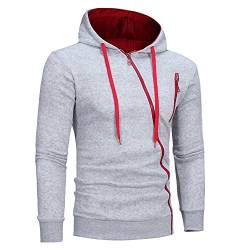 Xmiral Kapuzen-Pullover Herren Einfarbig Lose Kapuzensweatshirt Hoodies (M, y Grau) von Xmiral