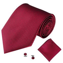 Xmiral M鋘ner Klassische Krawatte Party Taschentuch Krawatte/Einstecktuch/Manschettenkn鰌fe 3 ST蹸KE(L) von Xmiral