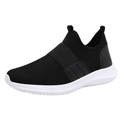 Xmiral Sneakers Mesh Obermaterial Gummisohle Herren Atmungsaktiv Turnschuhe Sportschuhe Einfarbig Gummiband Badesandale Strandschuhe(Schwarz,45 EU) von Xmiral