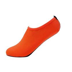 Xmiral Wasserschuhe Damen Gummisohle Einfarbig Laufschuhe Trocknend Badesandale f黵 Pool Surfen Yoga Schwimmschuhe Wasserdicht Barfu?Schuhe rutschfest Badelatschen(Orange,44-45 EU) von Xmiral