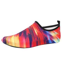 Xmiral Wasserschuhe Surfschuhe Paare Gummisohle rutschfest Regenbogenfarbe Surfen Aqua Schuhe Badeschuhe Badesandale Bootsschuhe Fitnessschuhe Wanderhalbschuhe(Mehrfarbig 1,40/41 EU) von Xmiral