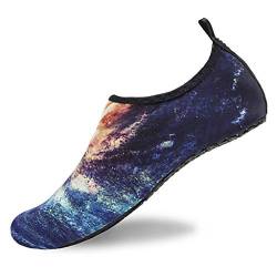 Xmiral Wasserschuhe Surfschuhe Paare Gummisohle rutschfest Trocknend Barfu?Aquaschuhe Badeschuhe Badesandale Bootsschuhe Fitnessschuhe Wanderhalbschuhe(Schwarz,38/39 EU) von Xmiral