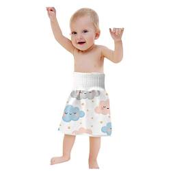 Xniral Baby Windelrock Wiederverwendbar Trainingshose 2in1 Wasserdicht Saugfähig Bequeme Kinder Shorts Töpfchen Trainingsrock Für 0-6 Jahre (A, L) von Xniral