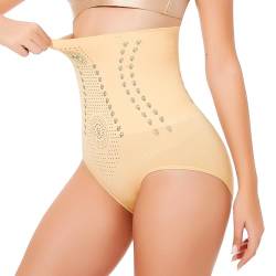 Xnova Bauchweg Unterhose Damen Hohe Taille Shapewear Miederslip, Bauchkontrolle Miederhose Unterwaesche Butt Lifter (A-Beige, M) von Xnova