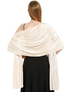 Xnova Stola damen Festlich 200 * 70 cm, Chiffon Schal Shawl Multifunktionstuch Leicht, Elegant übergroßen Schultertuch Chiffontücher für Abendkleid (Beige) von Xnova