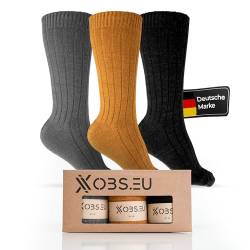 Xobs.eu – 3 Paar Extra Bequeme Alpaka Socken – Atmungsaktive Wollsocken – Warme Socken Damen – Wintersocken Herren – sanftes Tragegefühl – Thermosocken – ÖkoTex zertifiziert – Unisex – Größe: 43-46 von Xobs.eu